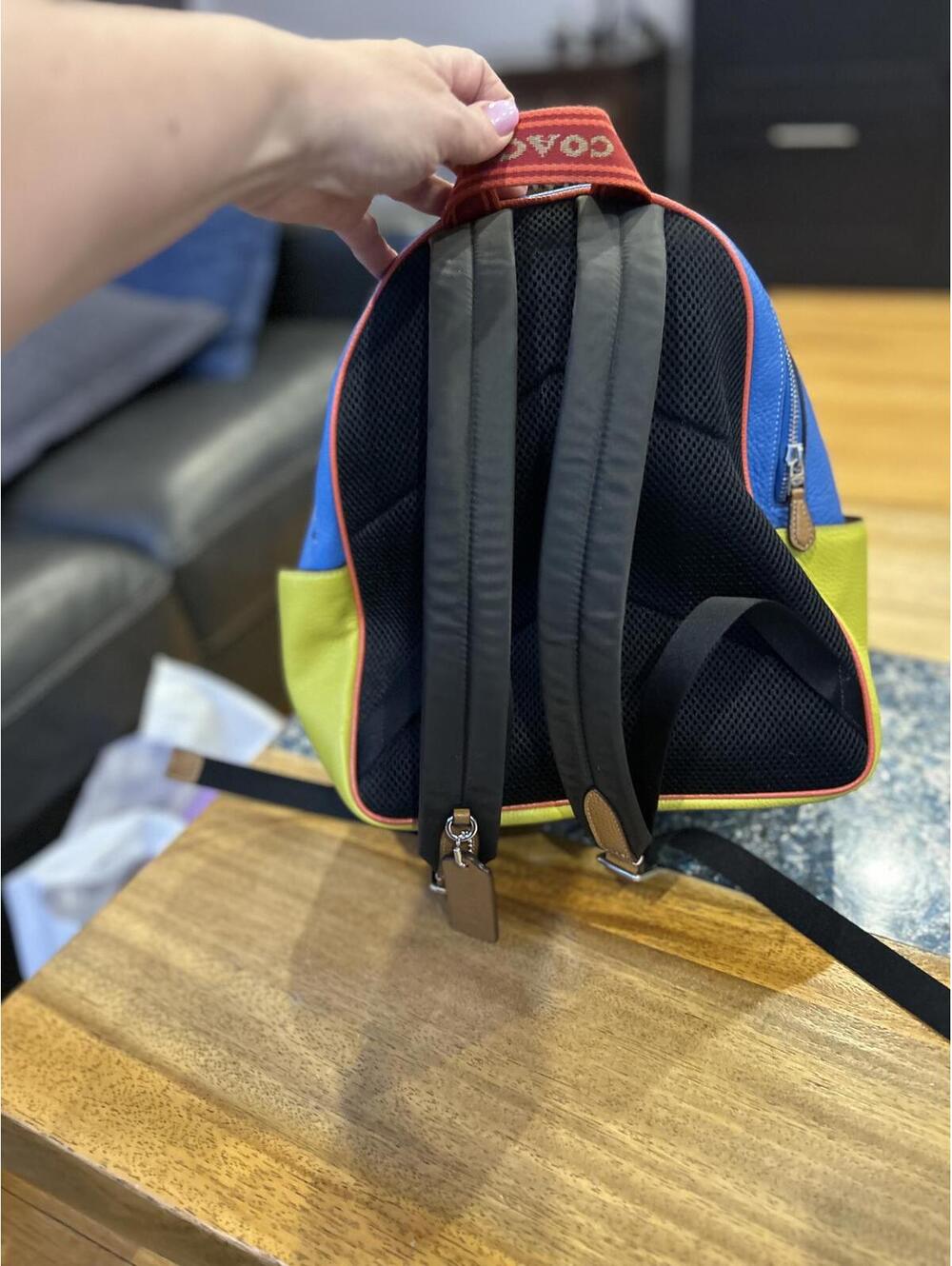 Stylish Coach Color Block Backpack - Picture 2 of 9
